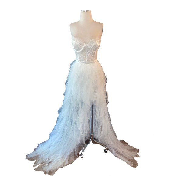 For Love & Lemons X REVOLVE Bustier Gown in White Small New Lace Wedding Dress - Picture 6 of 17